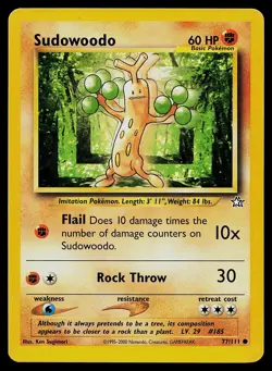 Pokemon Card Neo Genesis Sudowoodo 77/111 Unlimited Common - Image 1
