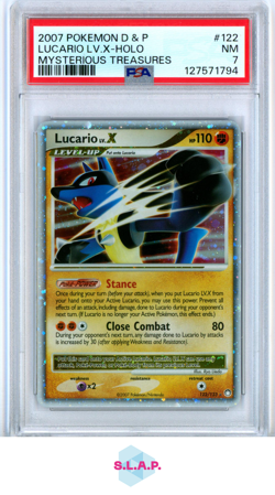 LUCARIO LV.X POKEMON 122/123 2007 MYSTERIOUS TREASURES - ENGLISH PSA 7 - Image 1