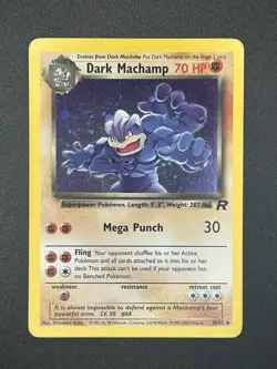Dark Machamp 10/82 - Team Rocket Holo Rare - LP+ Vintage Pokemon Card WOTC - Image 1