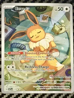 2025 POKEMON PRISMATIC EVOLUTIONS POKEMON CENTER ETB PROMO SVP #173 EEVEE NM+ - Image 1