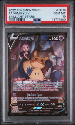 2022 POKEMON BRILLIANT STARS TG16 MIMIKYU V BRILLIANT STARS PSA 10 - Image 1