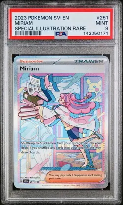 POKEMON PSA 9 MIRIAM SPECIAL ILLUSTRATION RARE 251/198 SCARLET e VIOLET ENGL - Image 1
