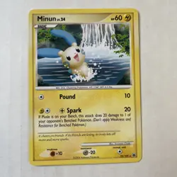 Rare Pokemon Card Minun Majestic Dawn 25/100 Diamond & Pearl - Image 1