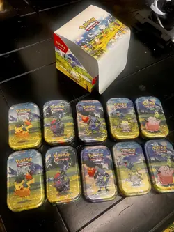 Pokemon TCG Ascended Heroes MINI TIN DISPLAY BOX Factory Sealed 10x Tins - Image 1