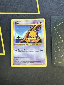 Pokemon Card 1st Edition Abra 43/102 Base Set Shadowless 041🔥LP MP +🔥 - Image 1