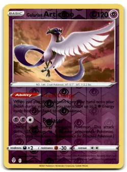 Pokemon SWSH07: Evolving Skies Reverse Holo Galarian Articuno #063/203 Holo Rare - Image 1