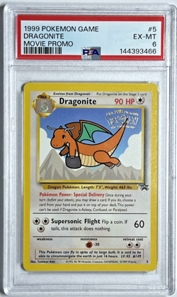 1999 POKEMON GAME DRAGONITE #5 MOVIE PROMO PSA 6 LOOKS BETTER - Image 1