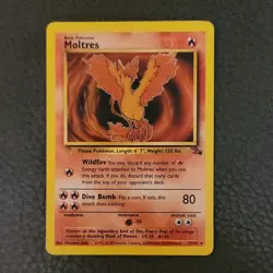 Pokemon TCG Moltres 27/62 Fossil Rare Regular Card Basic Bird Heavily Played - Image 1