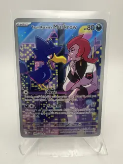 Team Rocket's Murkrow 200/182 Illustration Rare Destined Rivals Pokemon Holo NM - Image 1