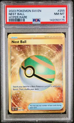 POKEMON PSA 9 TRAINER NEST BALL HYPER RARE 255/198 SCARLET e VIOLET ENGLISH - Image 1