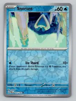 Reverse Holo Snorunt 037/182 Common Paradox Rift Pokemon - Image 1