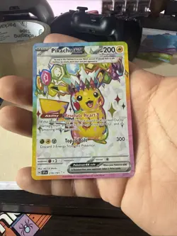 Pokemon TCG Surging Sparks Pikachu EX 219/191 - Image 3
