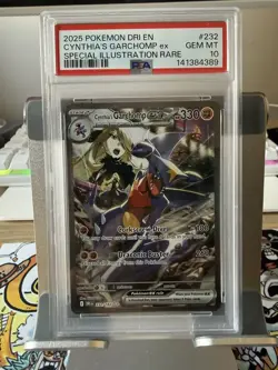 Pokemon TCG Cynthia's Garchomp EX Card 232/182 Destined Rivals PSA 10 GEM MINT - Image 1