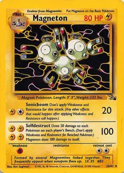 MAGNETON 26/62 R FOSSIL POKEMON UNLIMITED HP - Image 1