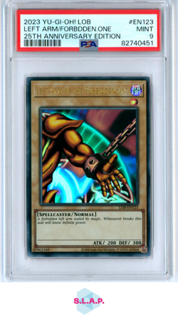 LEFT ARM/FRBDN.ONE 25TH ANN. EDI YUGIOH! LOB WHITE DRGN 2023 EN123 PSA 9 - Image 1