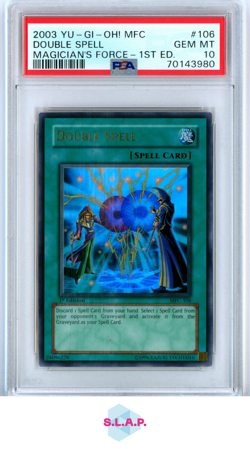 DOUBLE SPELL MAGICIAN'S FORCE-1ST ED. YU-GI-OH! 2003 106 PSA 10 - Image 1