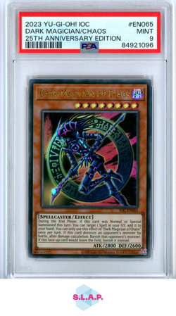 DARK MAGICIAN/CHAOS 25TH ANN. EDI YU-GI-OH! INVASION OF CHAOS 2023 EN065 PSA 9 - Image 1