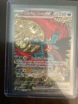 Pokemon TCG Prismatic Evolutions Roaring Moon EX SIR Holo Card 162/131 NM+ - Image 1