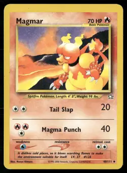 ✰ MAGMAR 40/111 UNLIMITED UNCOMMON NEO GENESIS POKEMON ✰ HP - Image 2