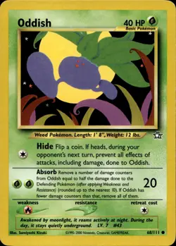 ODDISH 68/111 COMMON NEO GENESIS POKEMON UNLIMITED MP - Image 2