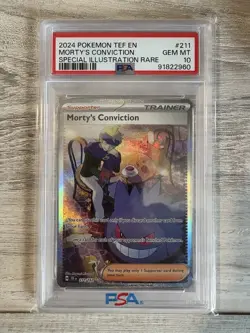 Pokemon Morty’s Conviction Temporal Forces SIR #211 PSA 10 English - Image 1