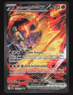 Team Rocket's Moltres EX 229/182 Pokemon Destined Rivals Holo Card - Image 1