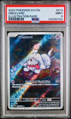 POKEMON PSA 9 GREAVARD ILLUSTRATION RARE 214/198 SCARLET e VIOLET ENGLISH 2023! - Image 1