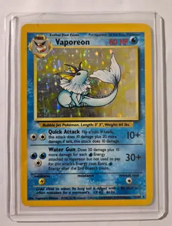 Pokemon Card - TCG Vaporeon (No Jungle Symbol) Holo Card #12/64 - Image 1