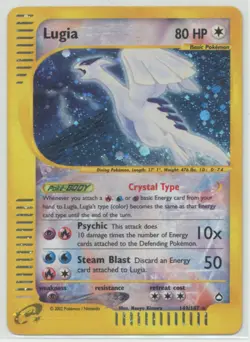 Lugia 2003 Pokemon Aquapolis Crystal Holo Secret Rare #149/147 - MP - Image 1