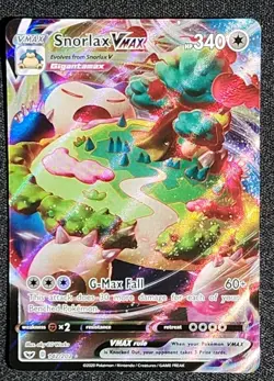 Pokemon TCG Snorlax VMAX Holo Ultra Rare Card Sword & Shield Base Set 142/202 - Image 1