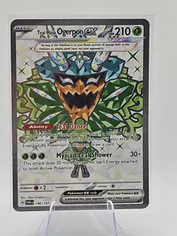 Pokemon Teal Mask Ogerpon EX 190/167 Twilight Masquerade Ultra Rare Holo 210 HP - Image 1