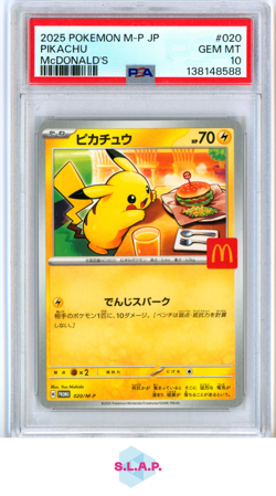 PIKACHU MCDONALD'S POKEMON JAPANESE M-P PROMO 2025 020 PSA 10 - Image 1