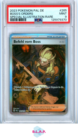 BEFEHL VOM BOSS POKEMON 265/193 2023 PALDEA EVOLVED SPECI4L ILL. RARE DE PSA 9 - Image 1
