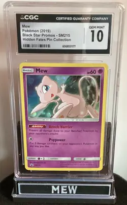 Pokemon Mew Hidden Fates Pin Collection Black Star Promo SM215 - Image 1