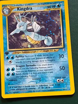 Pokemon Kingdra 8/111 1st Edition Holo SWIRL Neo Genesis NM - Image 3