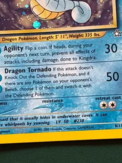 Pokemon Kingdra 8/111 1st Edition Holo SWIRL Neo Genesis NM - Image 5