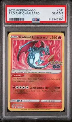 2022 POKEMON GO #011 RADIANT CHARIZARD PSA 10 - Image 1