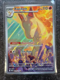 2025 Pokemon Destined Rivals Rapidash Holo Illustration Rare #189/182 - Image 1