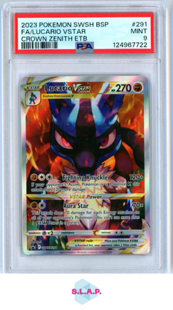 LUCARIO VSTAR POKEMON SWSH291 2023 SWSH BLACK STAR PROMOS - ENGLISH PSA 9 - Image 1