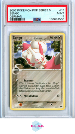 SENGO GERMAN POKEMON POP SERIES 5 2007 15 PSA 9 - Image 1