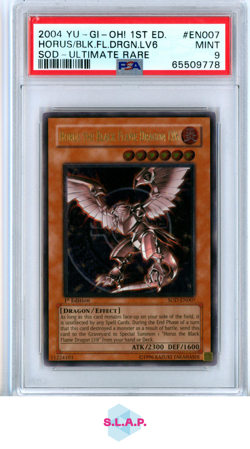 HORUS/BLK.FL.DRGN.LV6 SOD-ULTIMATE RARE YU-GI-OH OF THE DUELIST 2004 EN007 PSA 9 - Image 1