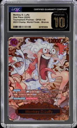 One Piece CCG Monkey D. Luffy 2023 World Championship Finals Bronze CGC 10 - Image 1