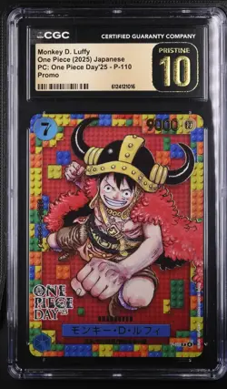 One Piece Monkey D. Luffy P-110 One Piece Day 25 CGC10 Prestine - Image 1
