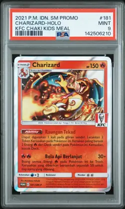 Pokemon Card PSA 9 Charizard 181/SM-P KFC Indonesian Kids Meal Promo Holo 2021 - Image 1