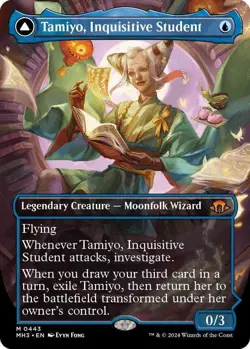 Tamiyo, Inquisitive Student / Tamiyo, Seasoned Scholar - BORDERLESS NM MTG MH3 - Image 1