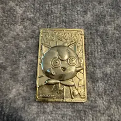 1999 NINTENDO POKEMON JIGGLYPUFF GOLD PLATED METAL TRADING CARD - Image 2