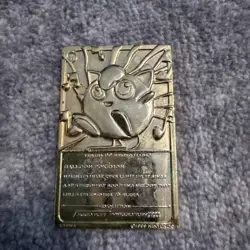 1999 NINTENDO POKEMON JIGGLYPUFF GOLD PLATED METAL TRADING CARD - Image 3