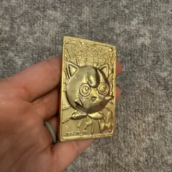 1999 NINTENDO POKEMON JIGGLYPUFF GOLD PLATED METAL TRADING CARD - Image 5