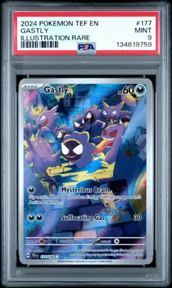 2024 Pokemon Tef EN-Temporal Forces Gastly Illustration Rare PSA 9 #177 - Image 1