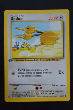 Pokemon TCG DODUO 1ST EDITION FRENCH DUDUO Base Set 48/102 NM - Image 1